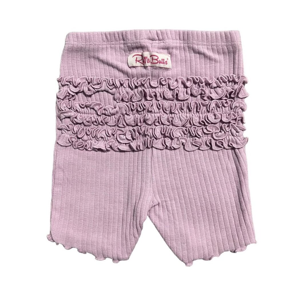 RuffleButts 4T Lilac Ribbed Ruffles Pajamas Set - Picture 6 of 7
